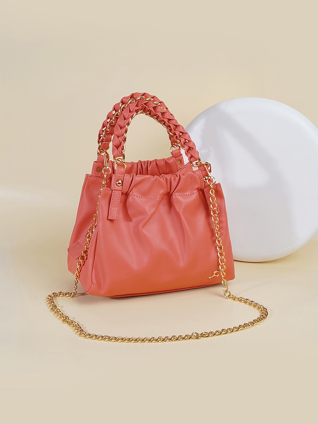 

Mochi Structured Handheld Bag, Peach