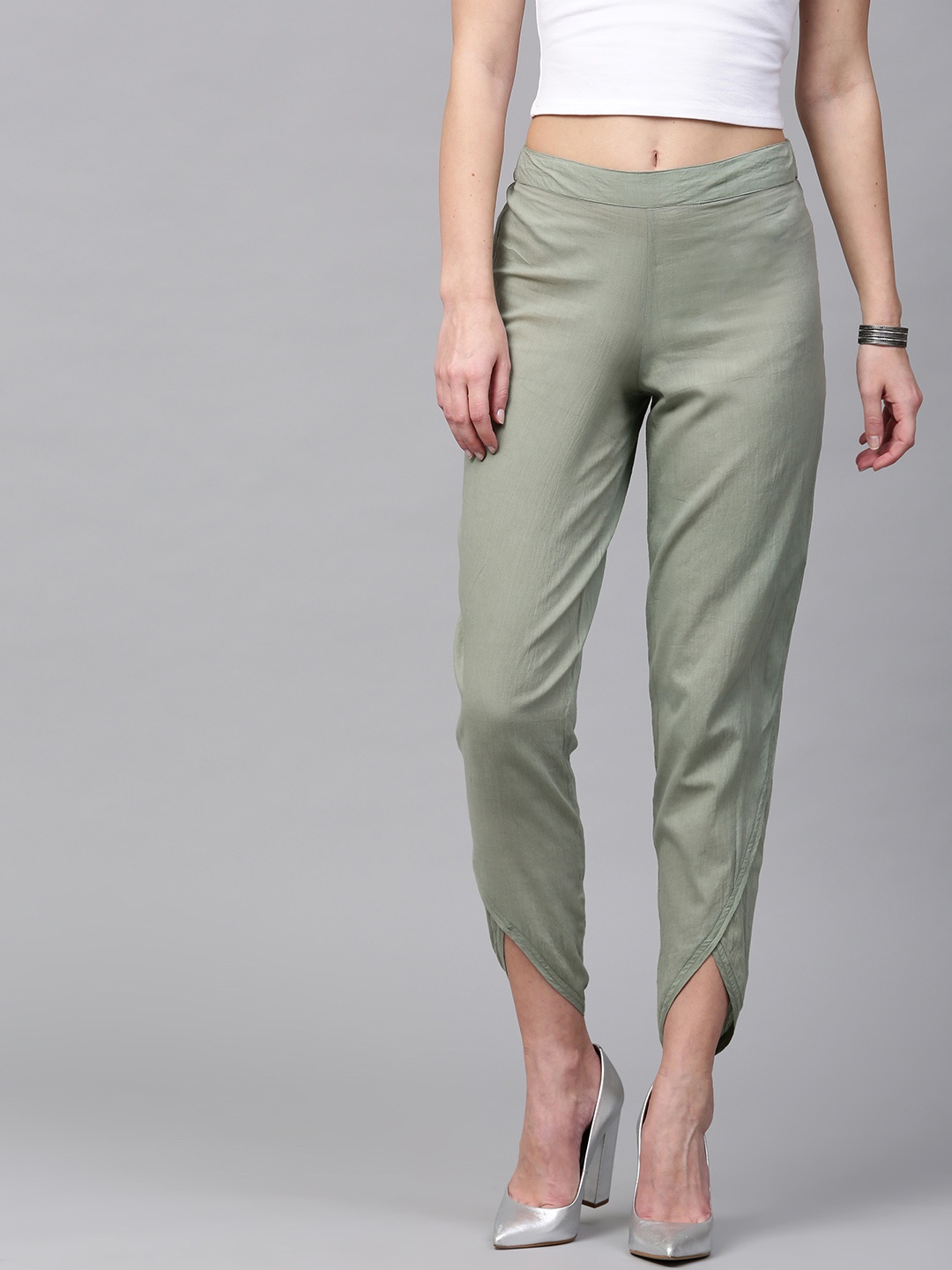 

SASSAFRAS Olive Green Dhoti Pants