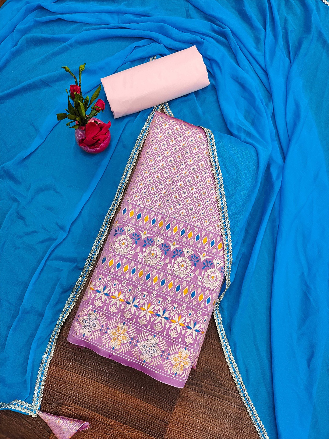 

SHADOW & SAINING Ethnic Motifs Unstitched Dress Material, Pink