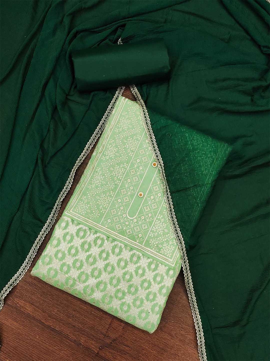 

SHADOW & SAINING Unstitched Dress Material, Sea green
