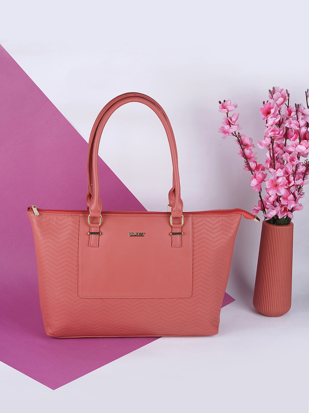 

WALKWAY by Metro Textured Oversized Swagger Shoulder Bag, Pink