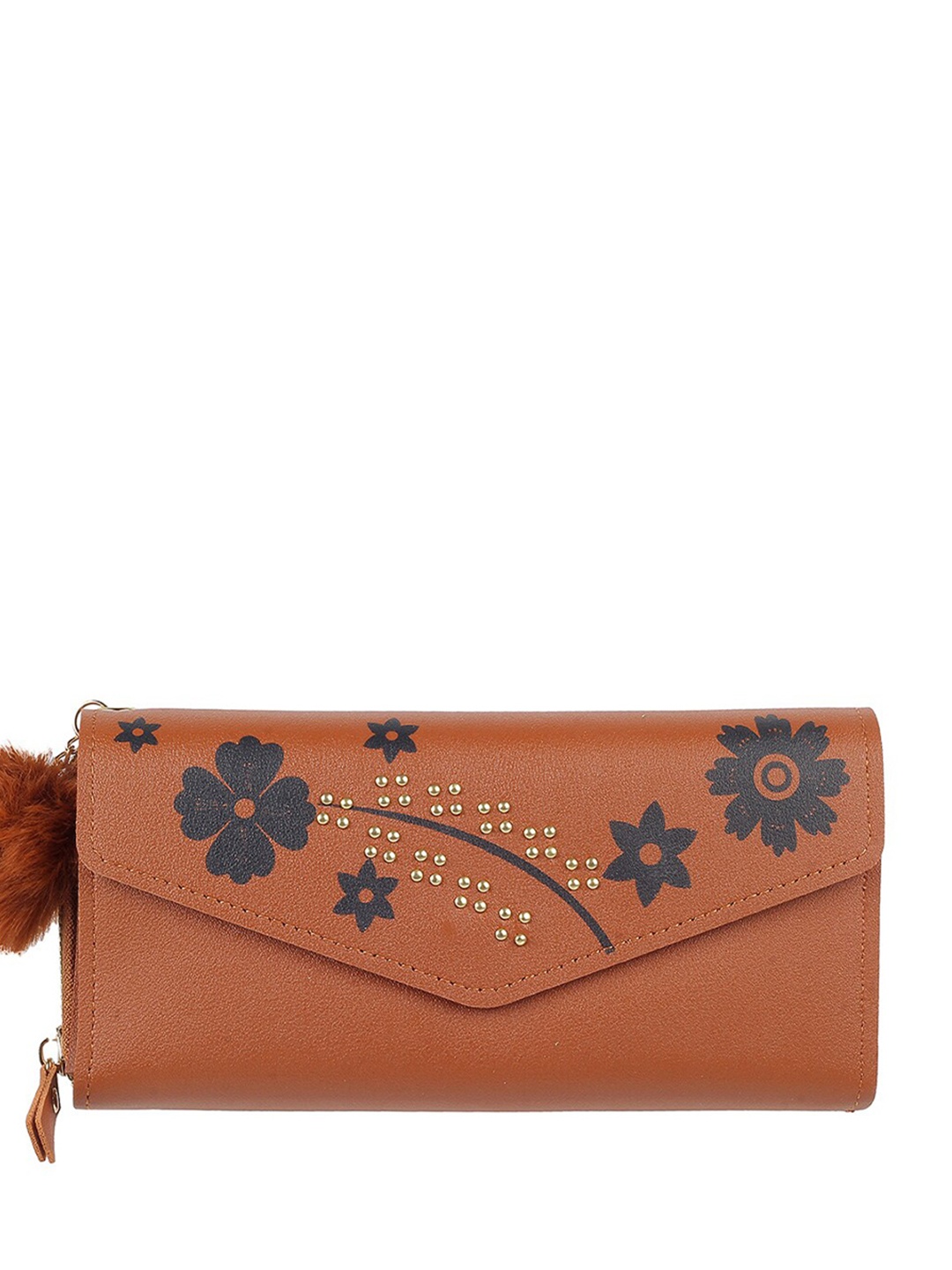 

WALKWAY by Metro Women Floral Printed Two Fold Wallet, Tan