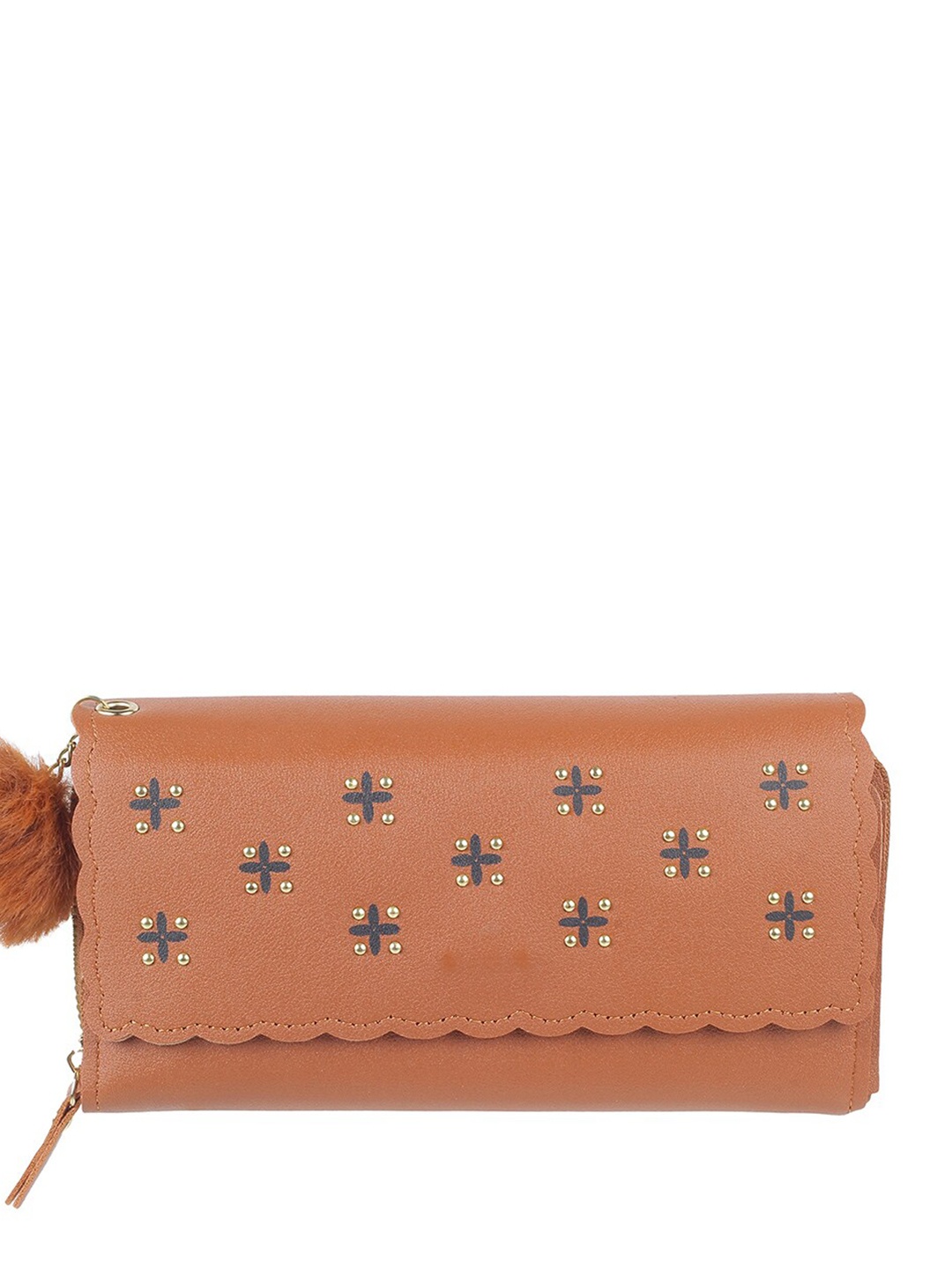 

WALKWAY by Metro Women Ethnic Motifs Textured Envelope Wallet, Tan