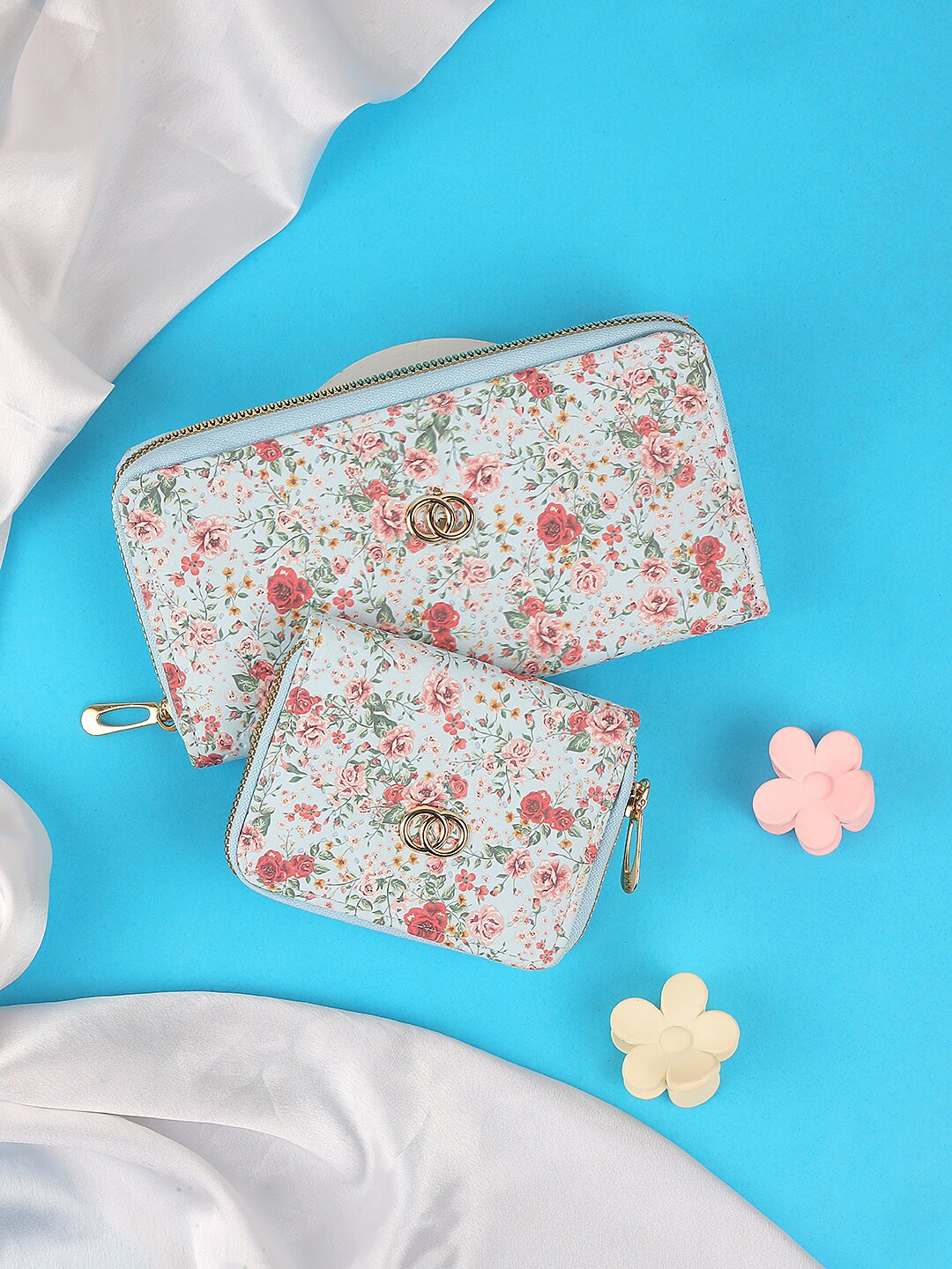 

WALKWAY by Metro Floral Printed Zip Around Wallet, Blue