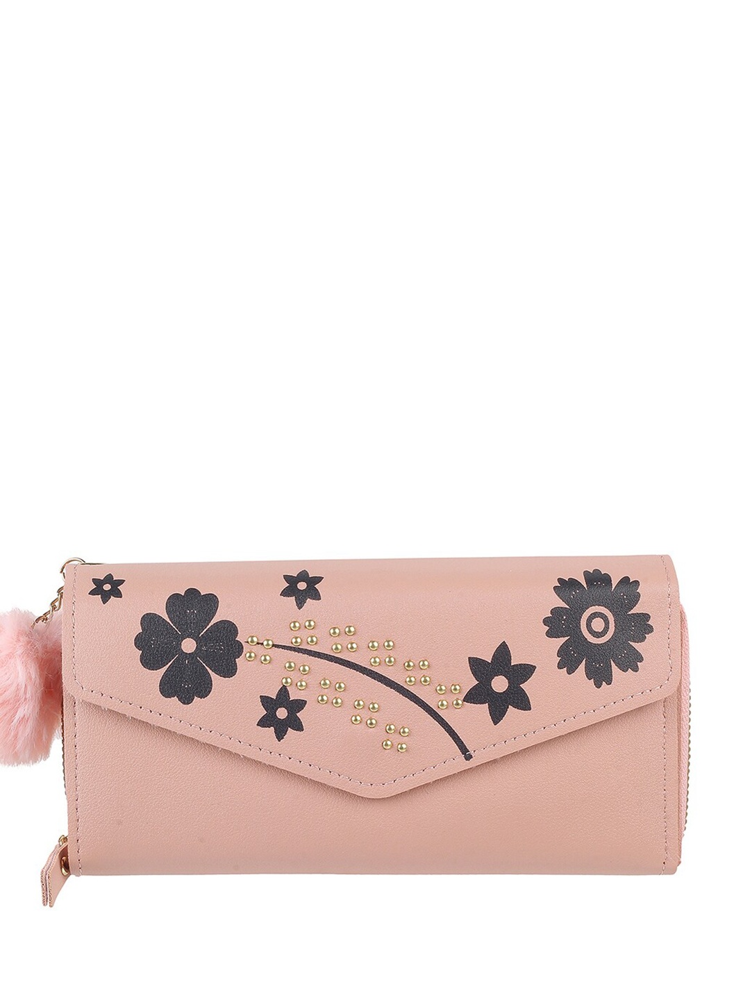 

WALKWAY by Metro Women Floral Printed Two Fold Wallet, Peach