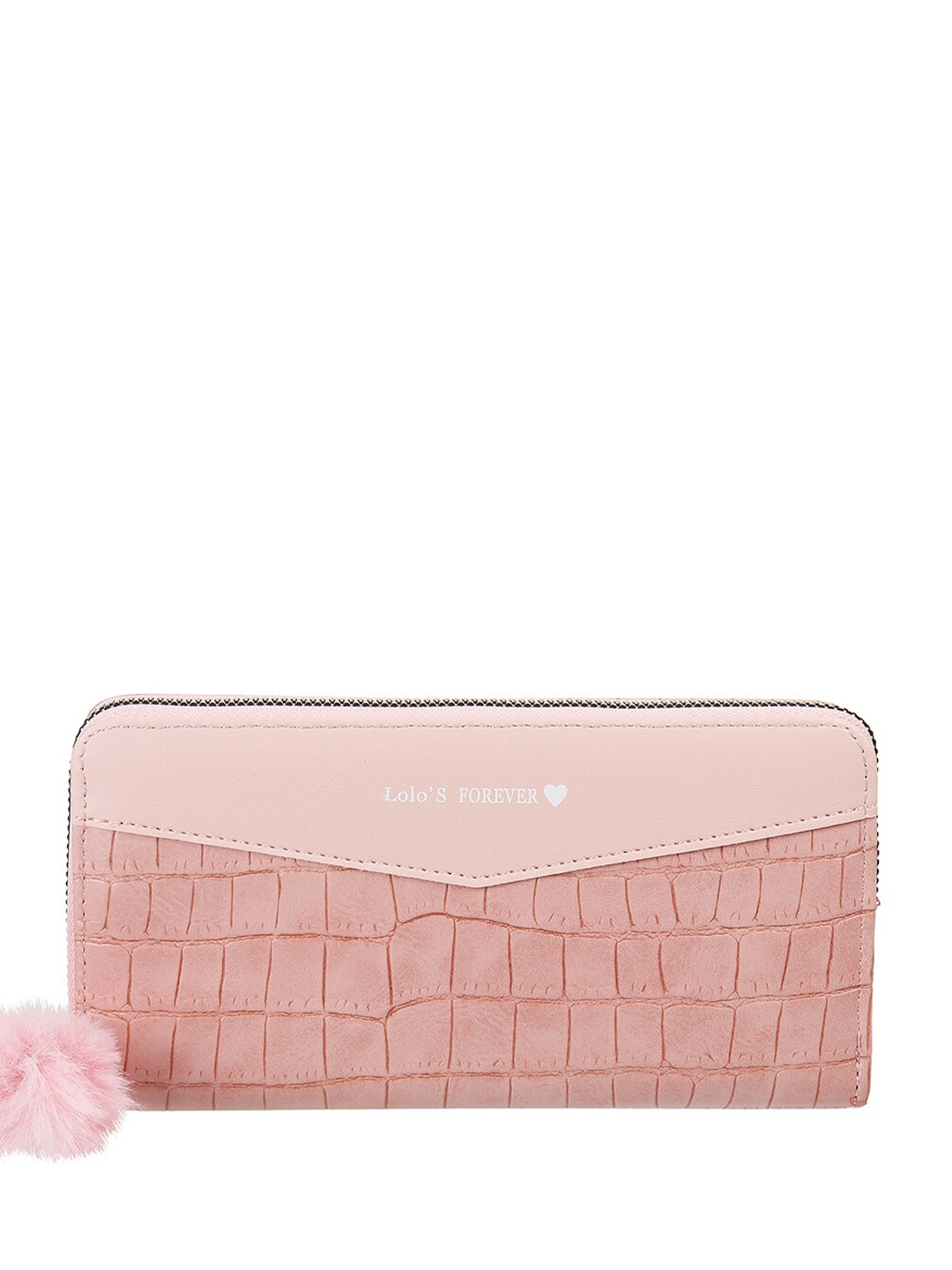 

WALKWAY by Metro Women Animal Textured Zip Around Wallet, Pink