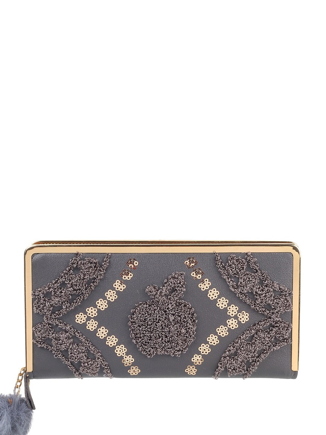 

WALKWAY by Metro Women Embellished Zip Around Wallet, Grey