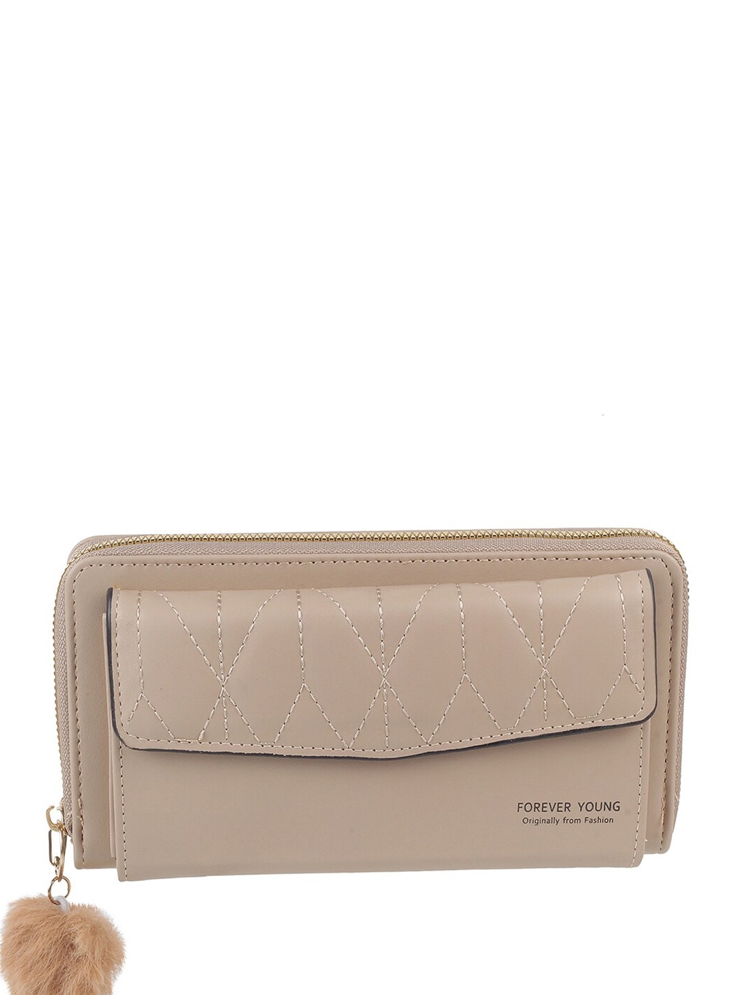 

WALKWAY by Metro Women Zip Detail Two Fold Wallet, Beige