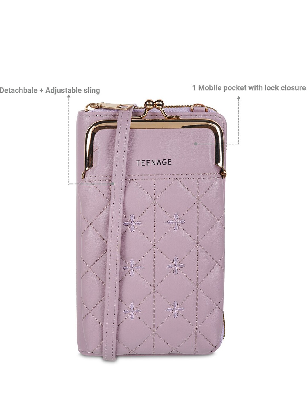 

WALKWAY by Metro Women Floral Textured Zip Around Wallet, Purple