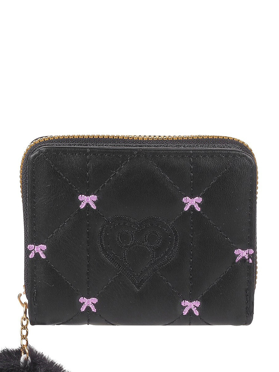 

WALKWAY by Metro Women Geometric Embroidered Zip Around Wallet, Black