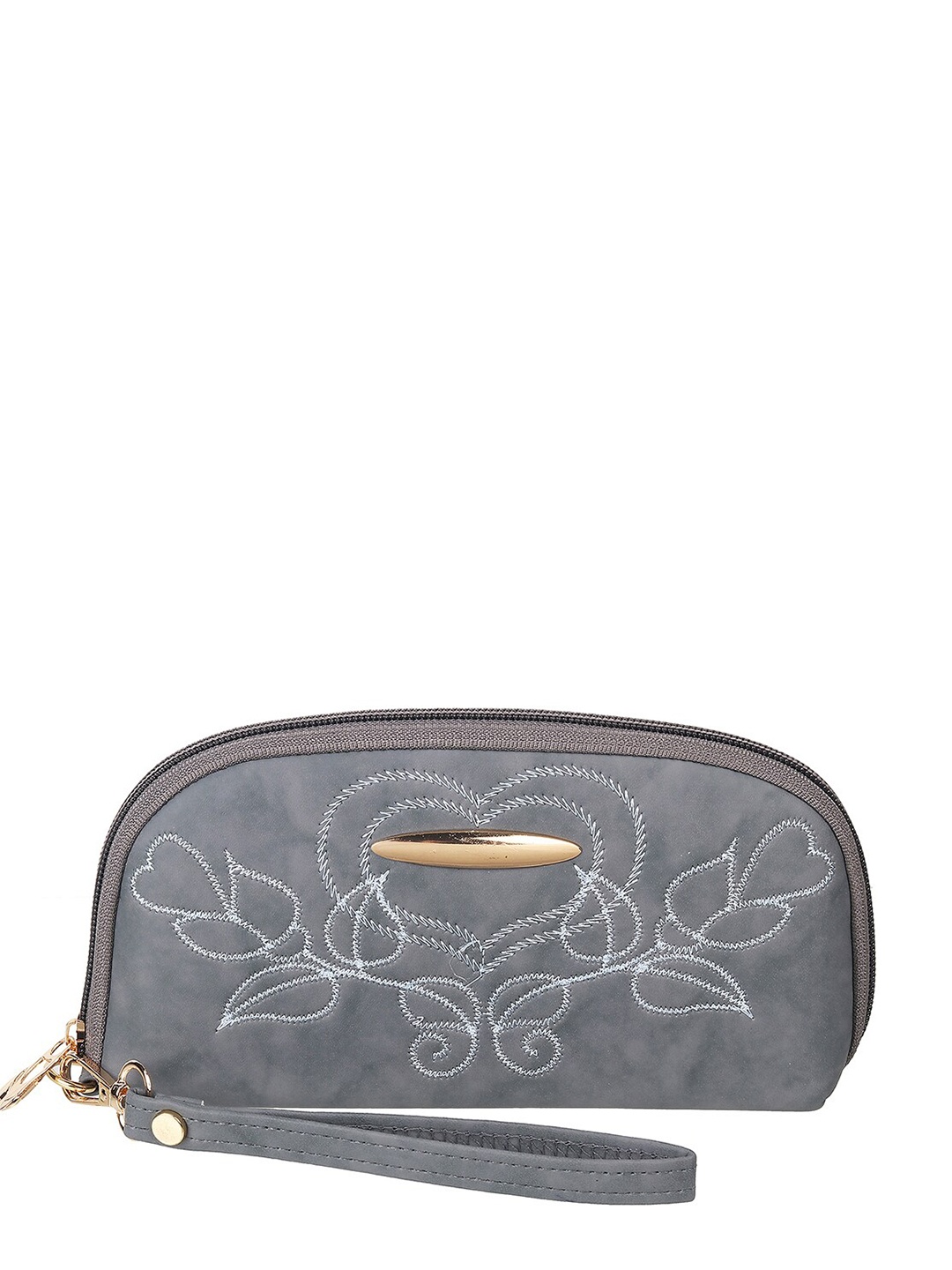

WALKWAY by Metro Women Floral Self Design Zip Around Wallet, Blue