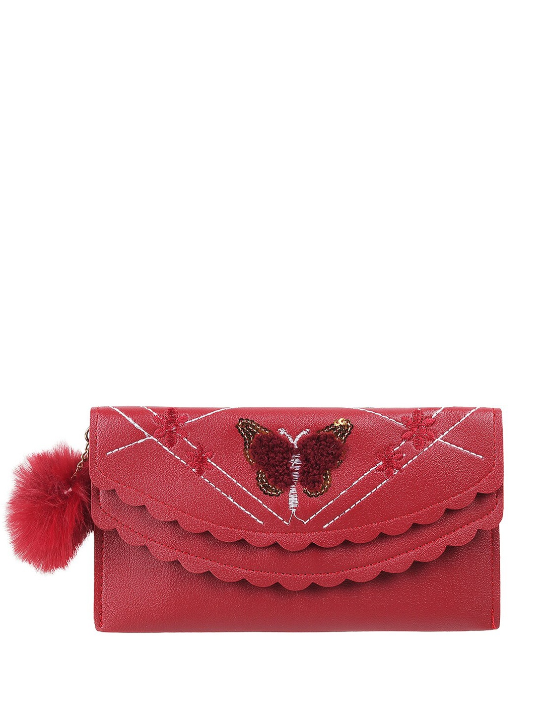 

WALKWAY by Metro Women Embroidered Envelope Wallet, Red