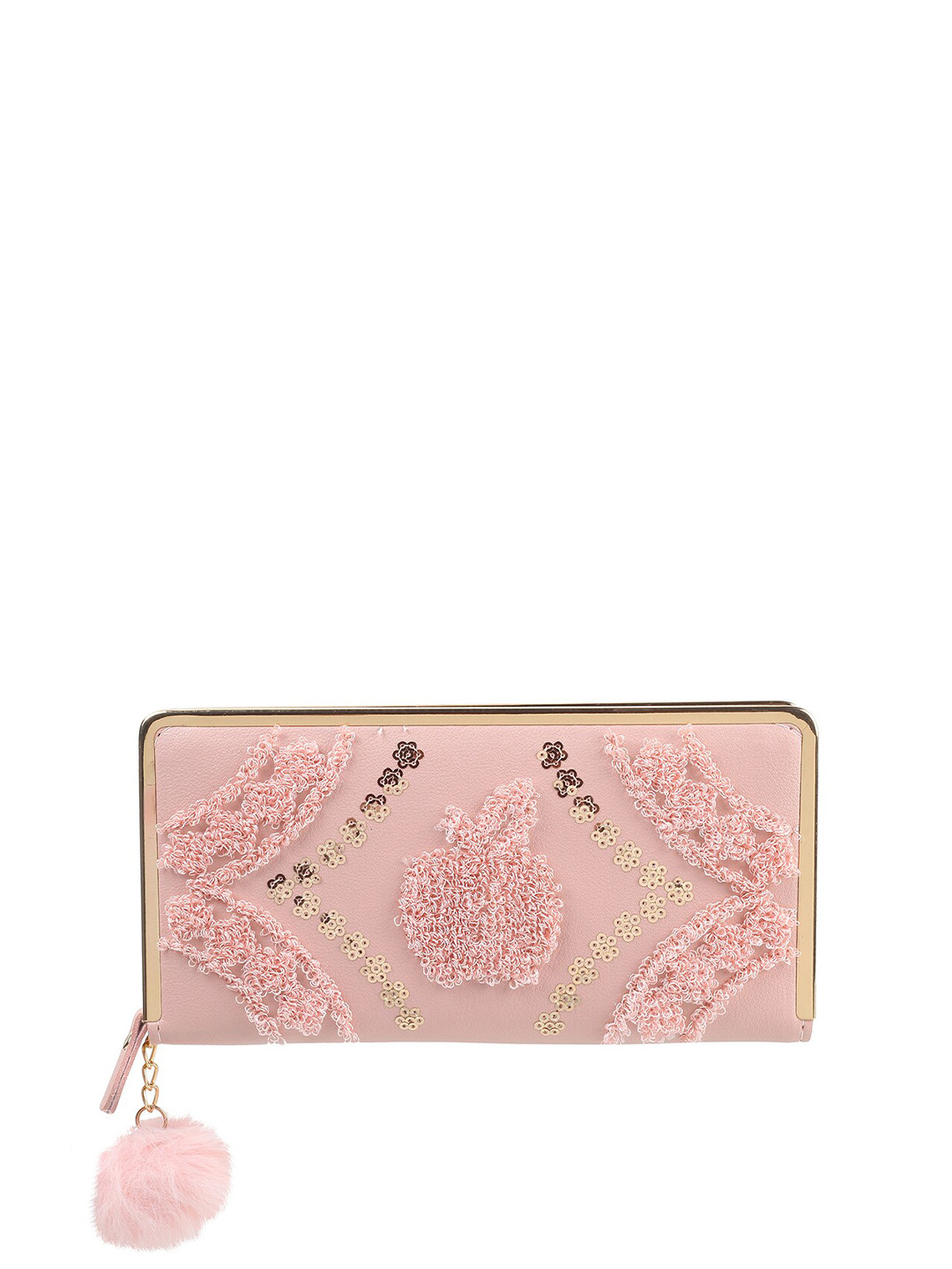 

WALKWAY by Metro Women Embroidered Zip Around Wallet, Pink