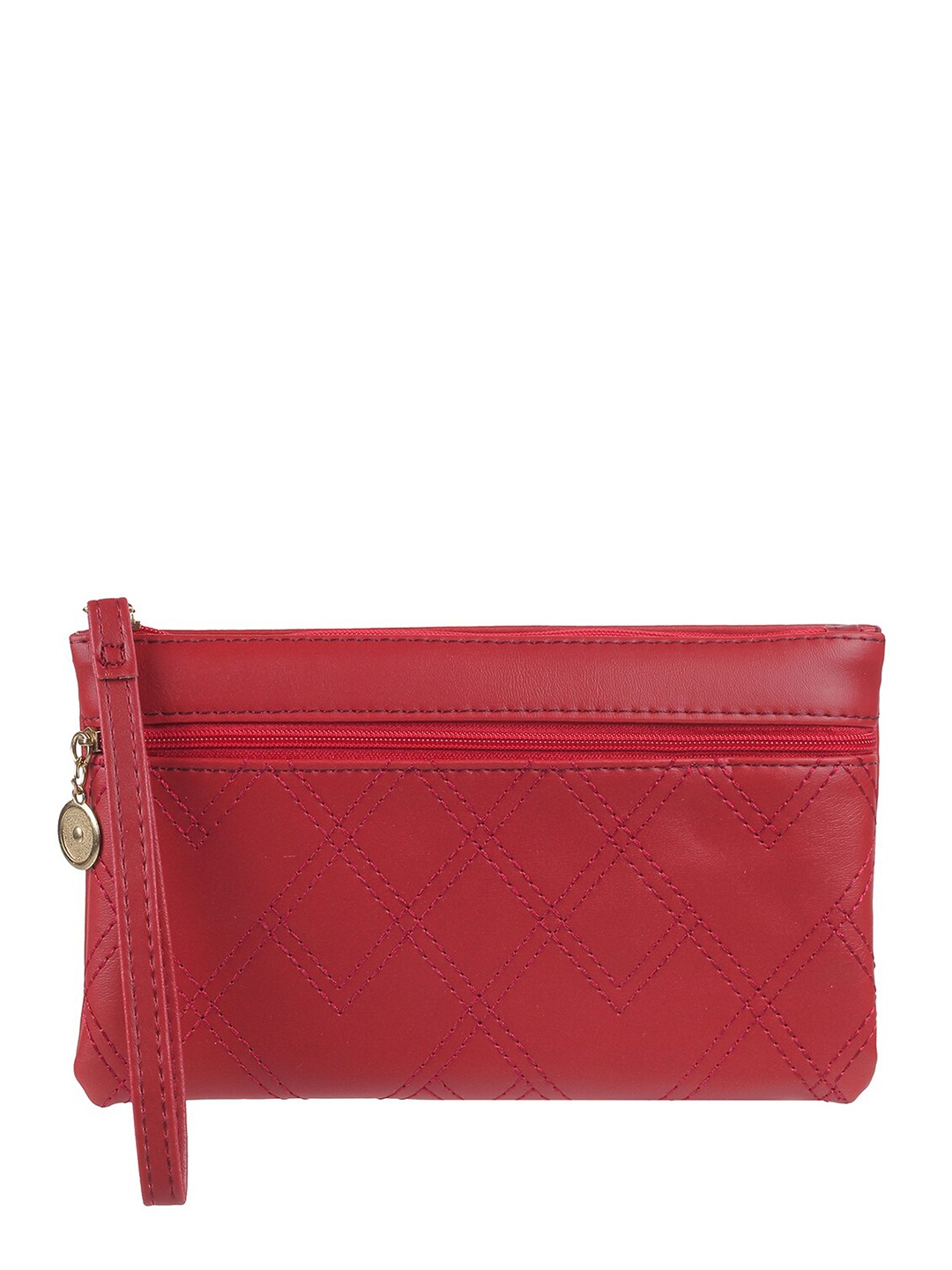 

WALKWAY by Metro Women Geometric Embroidered Zip Around Wallet, Red