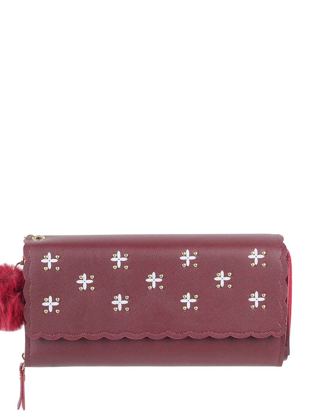 

WALKWAY by Metro Women Embellished Two Fold Wallet, Maroon