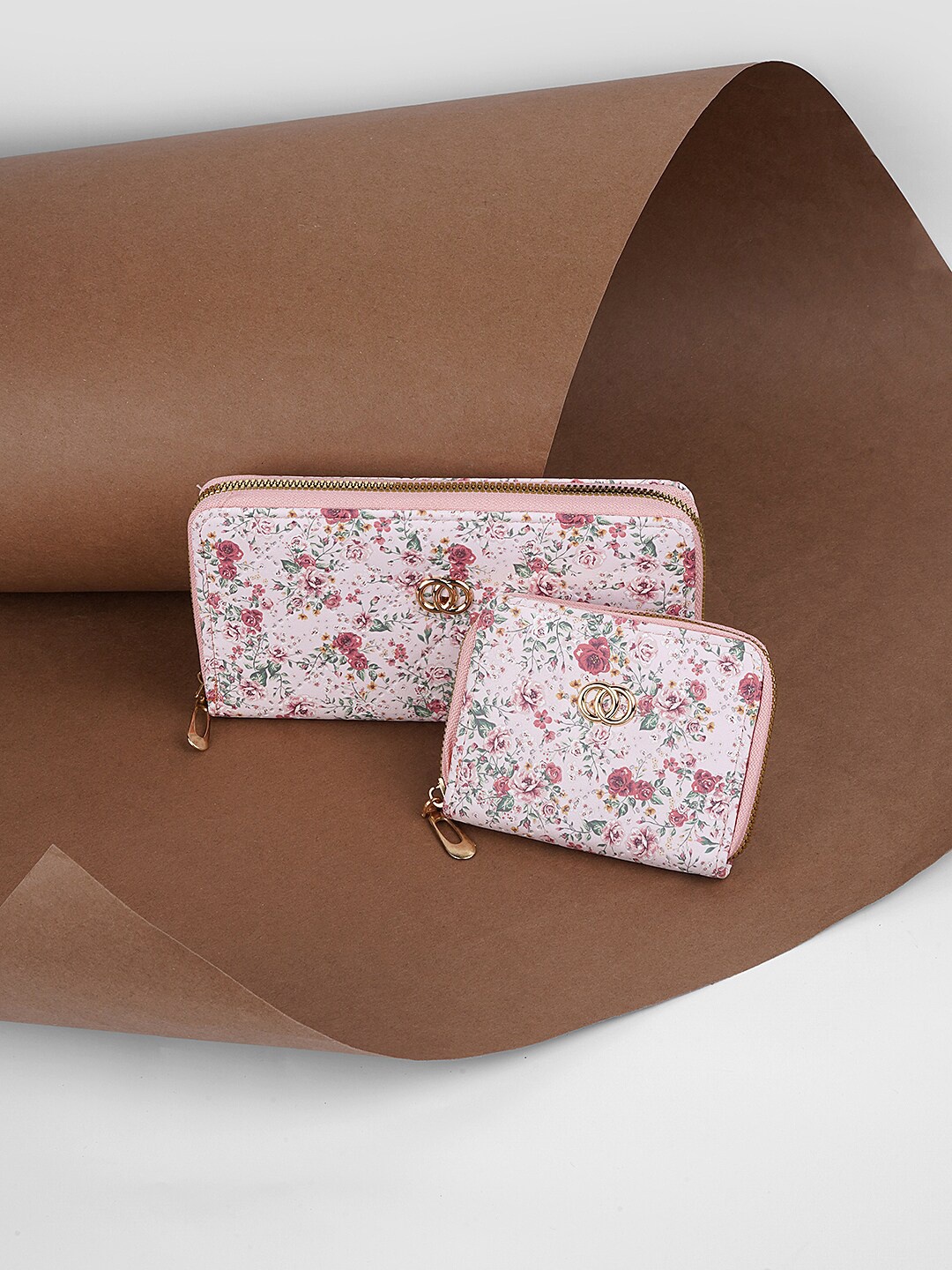 

WALKWAY by Metro Set Of 2 Floral Printed Zip Around Wallets, Off white