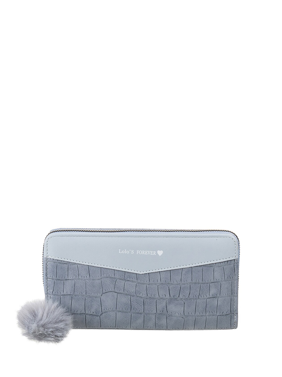 

WALKWAY by Metro Women Abstract Self Design Zip Around Wallet, Blue