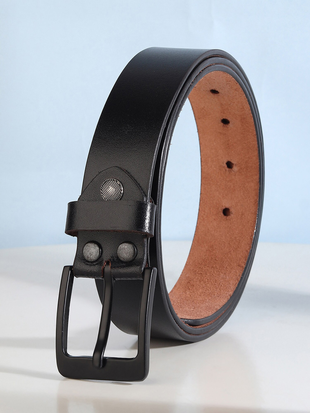 

HENEDA Men Leather Casual Belt, Black