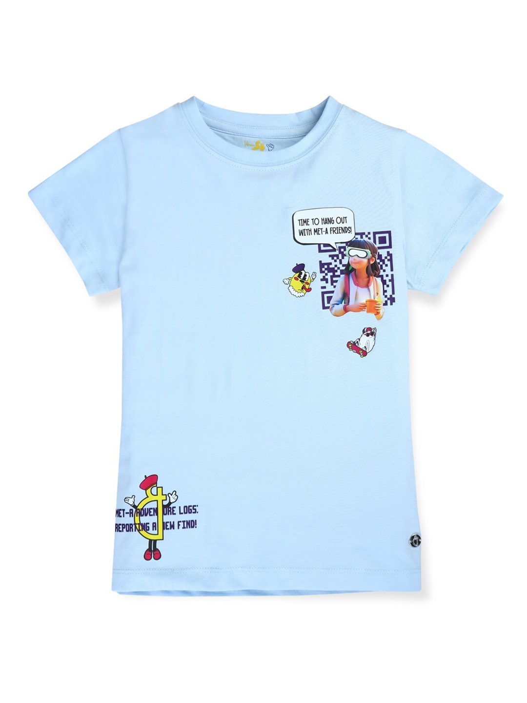 

Gini and Jony Girls Graphic Printed Short Sleeves T-shirt, Blue