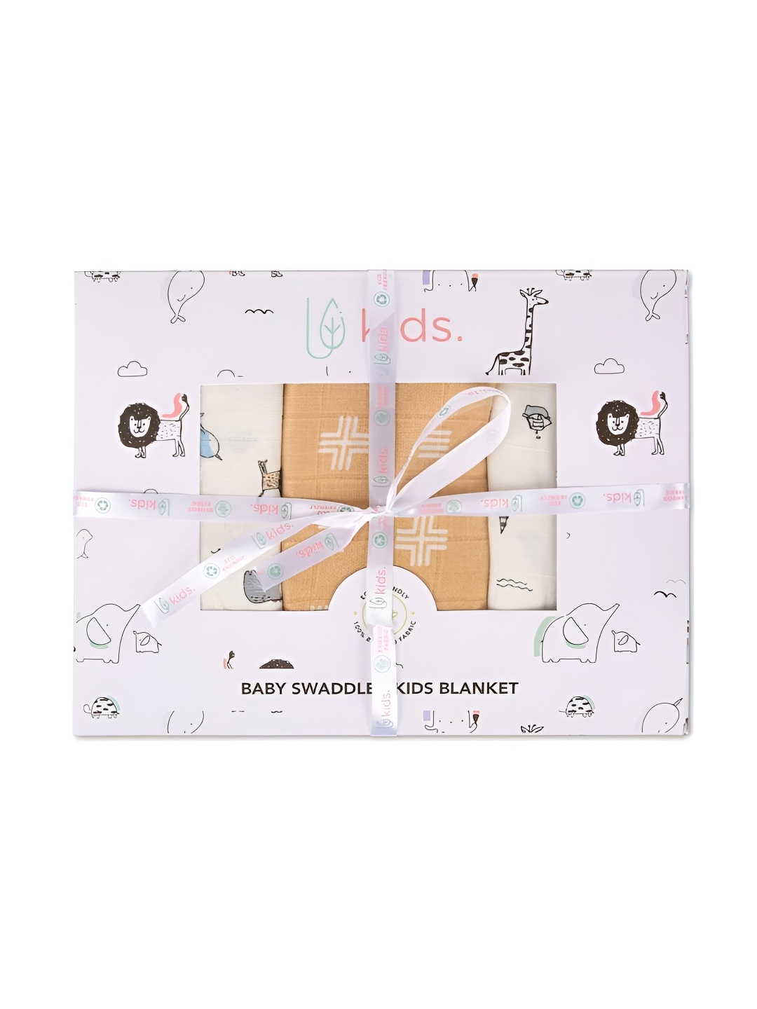 

Gleevers White & Brown 3 Pieces Geometric Printed 500 GSM Single Bed Blanket