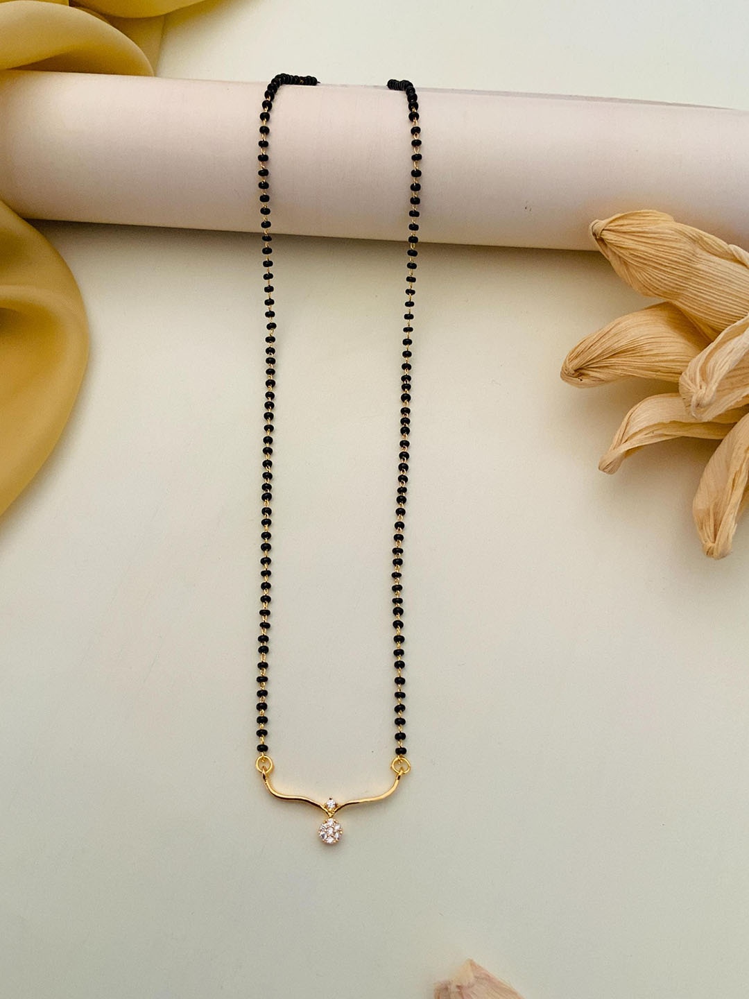 

Anouk Gold-Plated Artificial Stones and Beads Mangalsutra