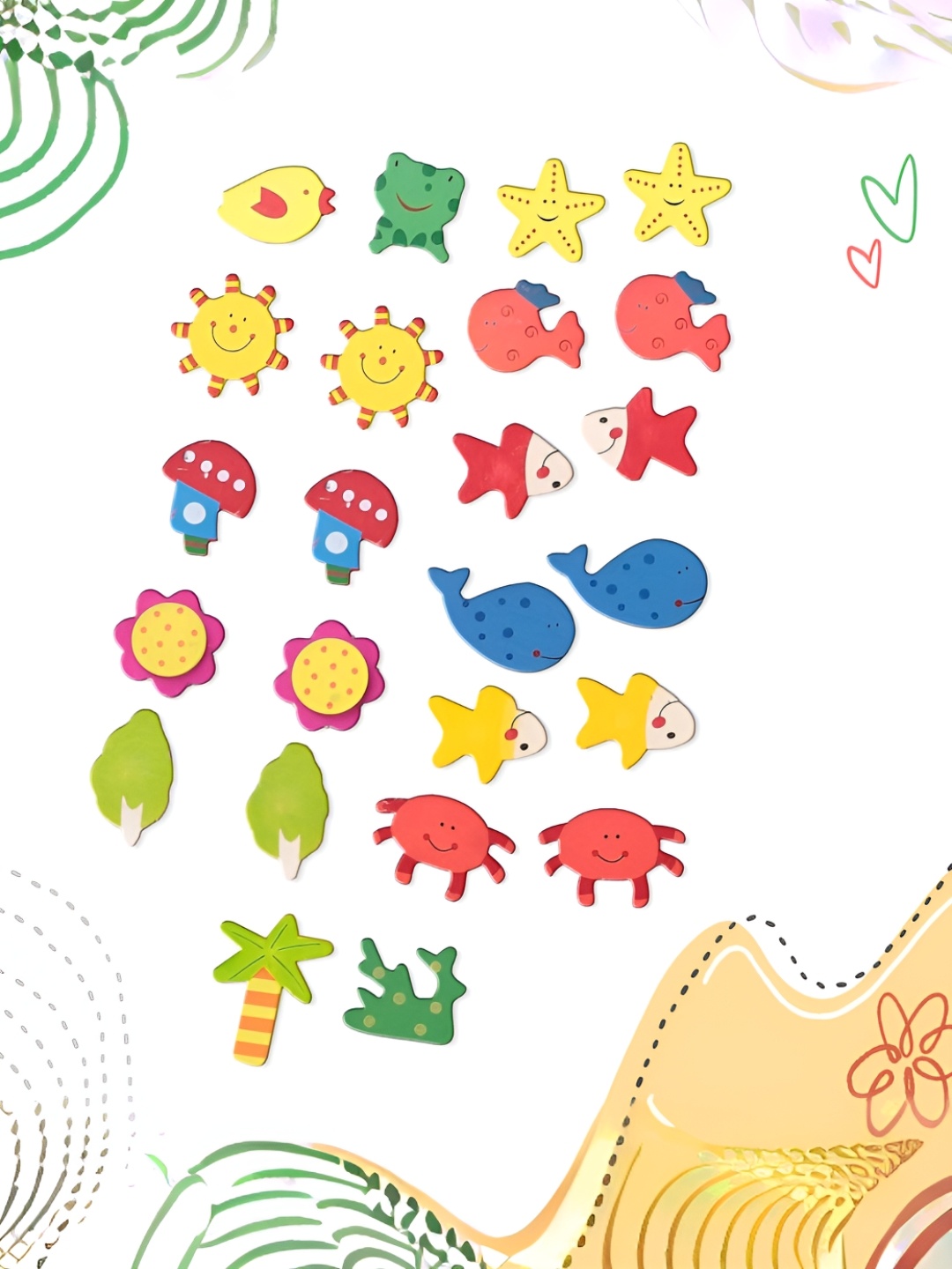 

Gleevers Blue & Red 24 Pieces Printed Fridge Decorative Magnets