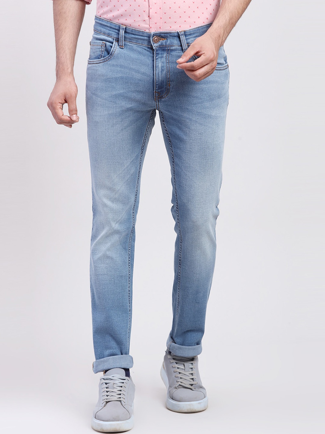 

ColorPlus Men Slim Fit Clean Look Heavy Fade Jeans, Blue