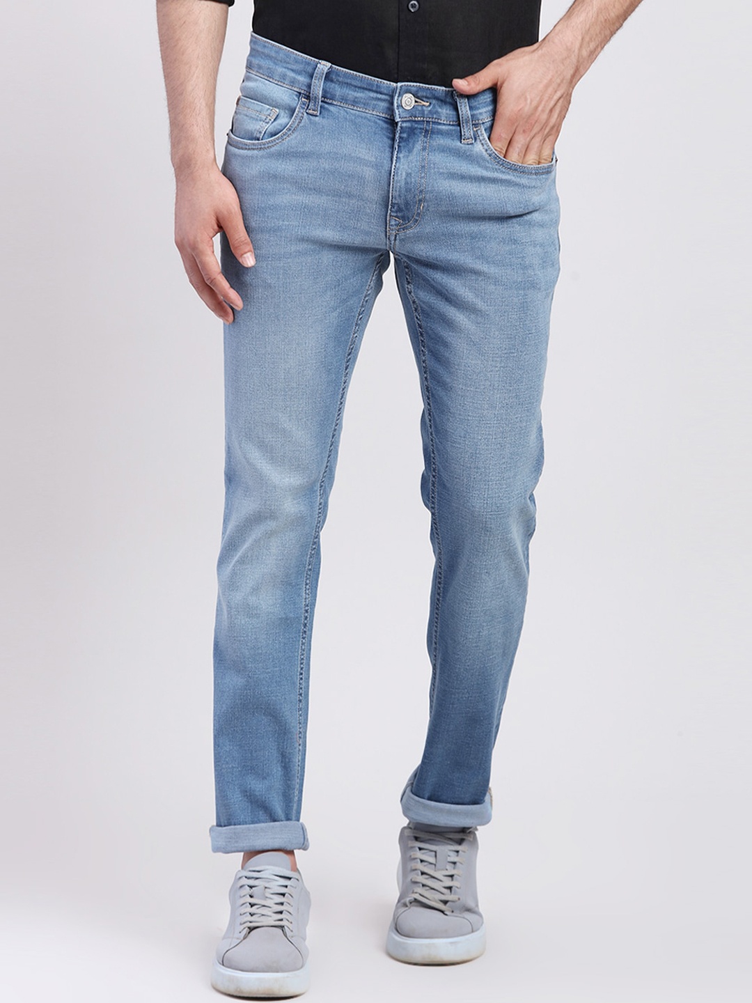 

ColorPlus Men Slim Fit Clean Look Light Fade Jeans, Blue
