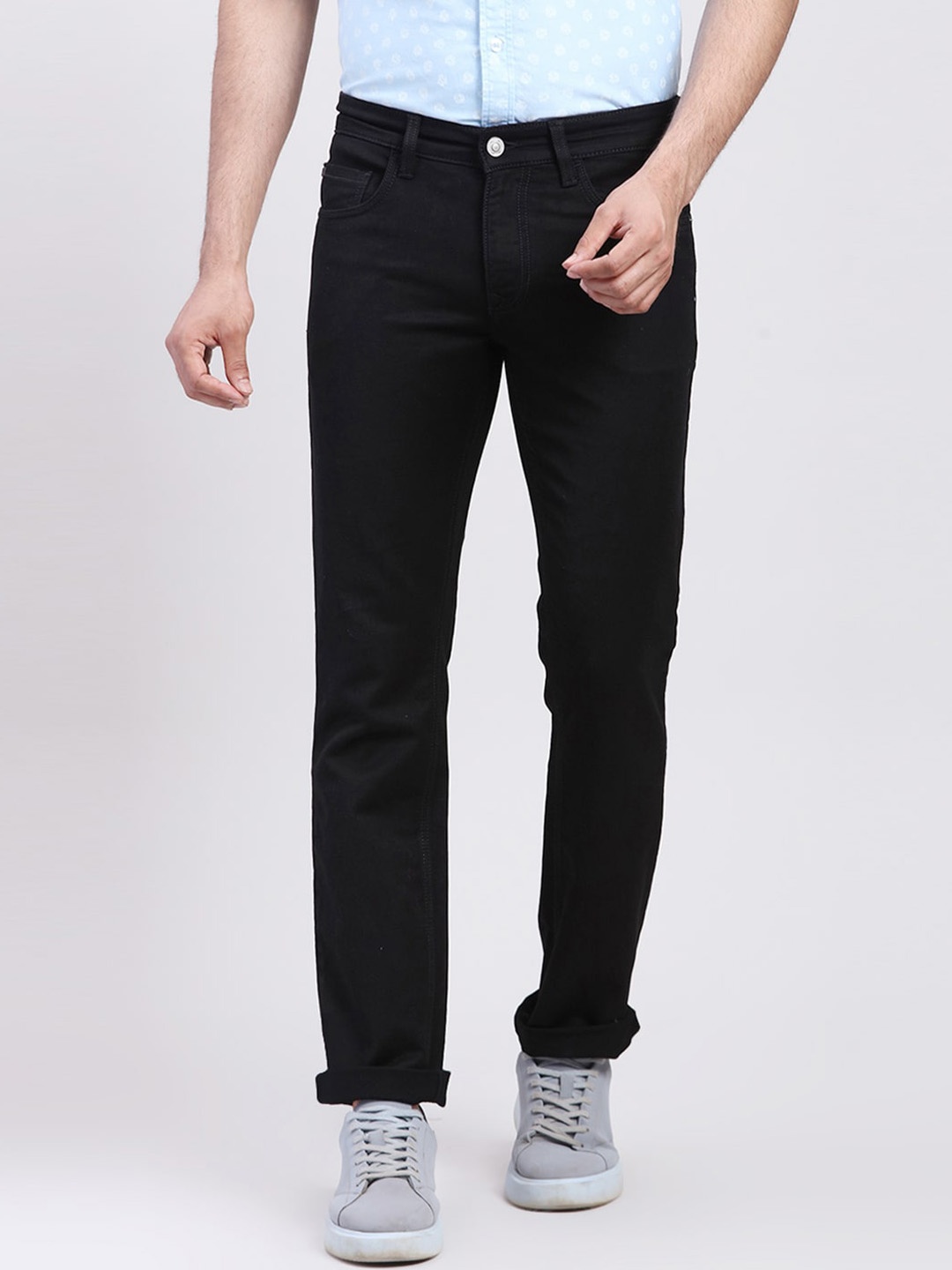 

ColorPlus Men Slim Fit Clean Look No Fade Jeans, Black