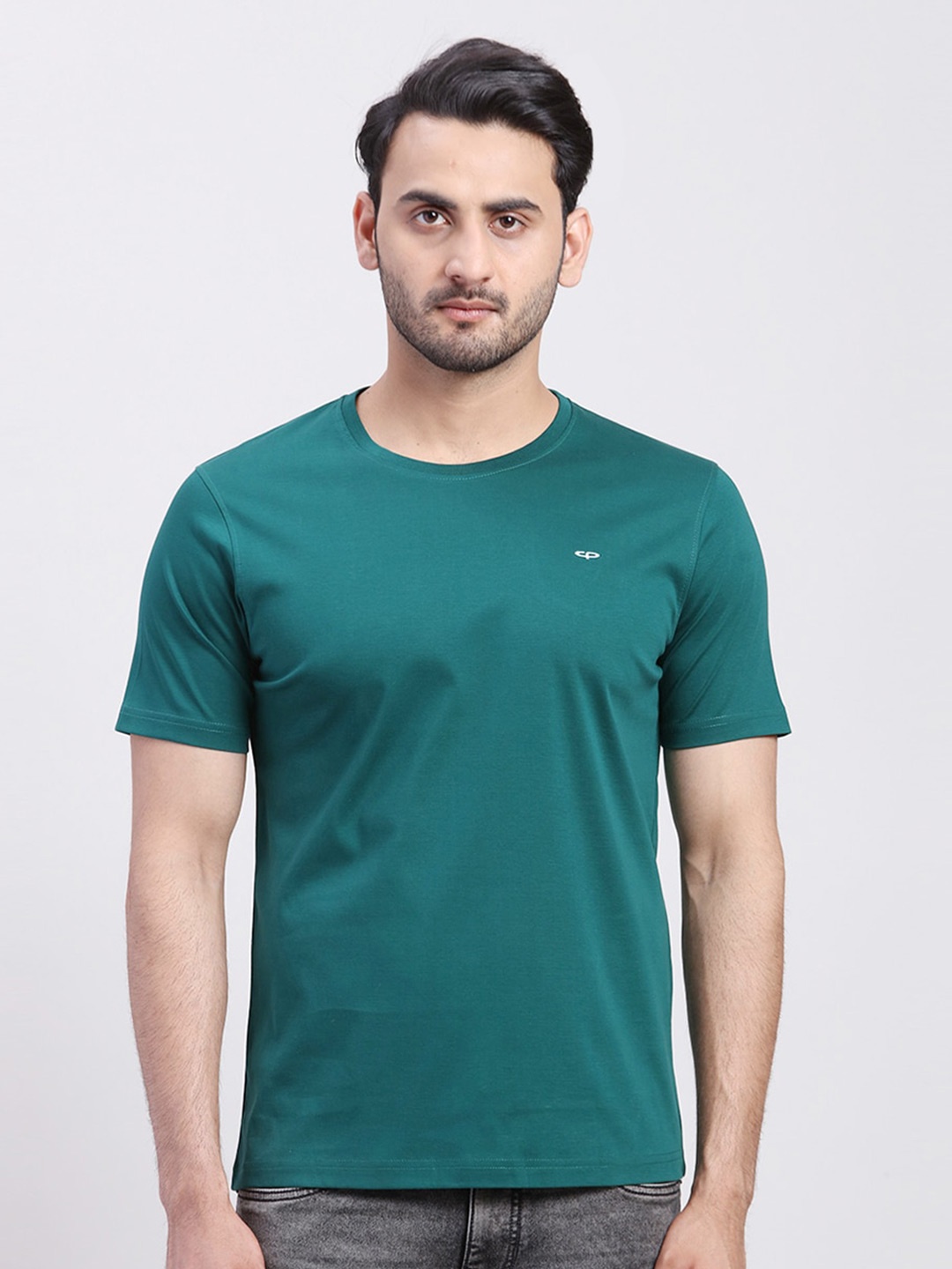 

ColorPlus Round Neck Short Sleeves Cotton T-shirt, Green