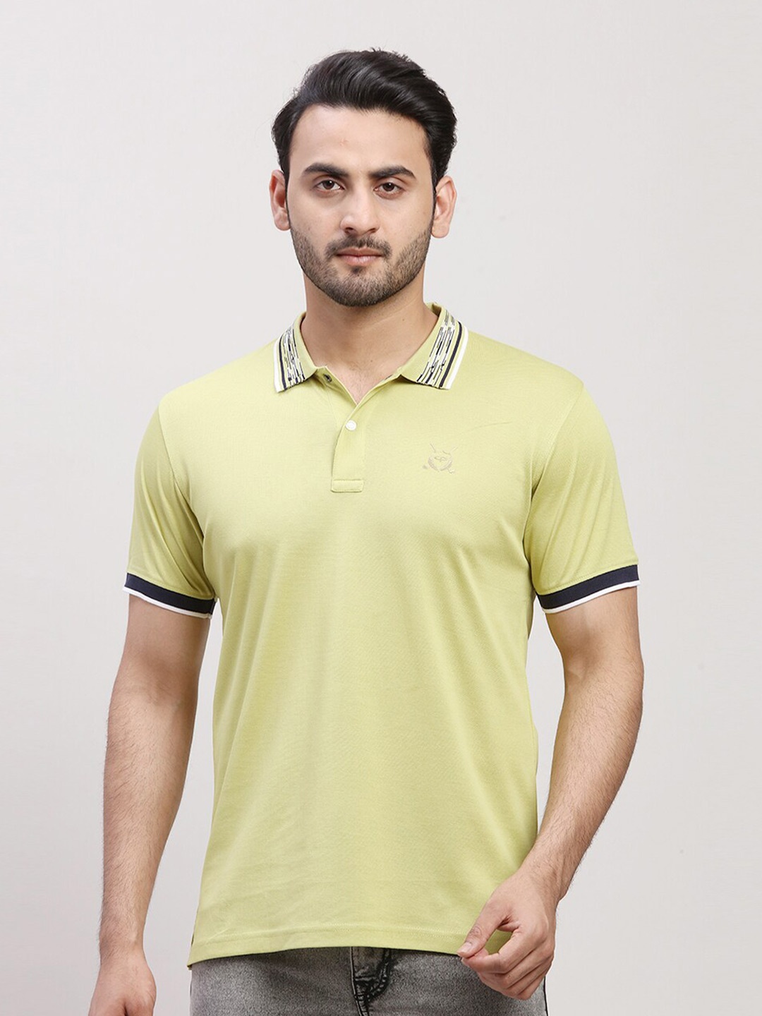

ColorPlus Polo Collar Short Sleeves Cotton T-shirt, Green