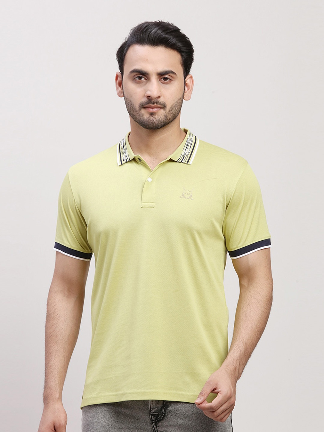 

ColorPlus Polo Collar Short Sleeves Cotton T-shirt, Green