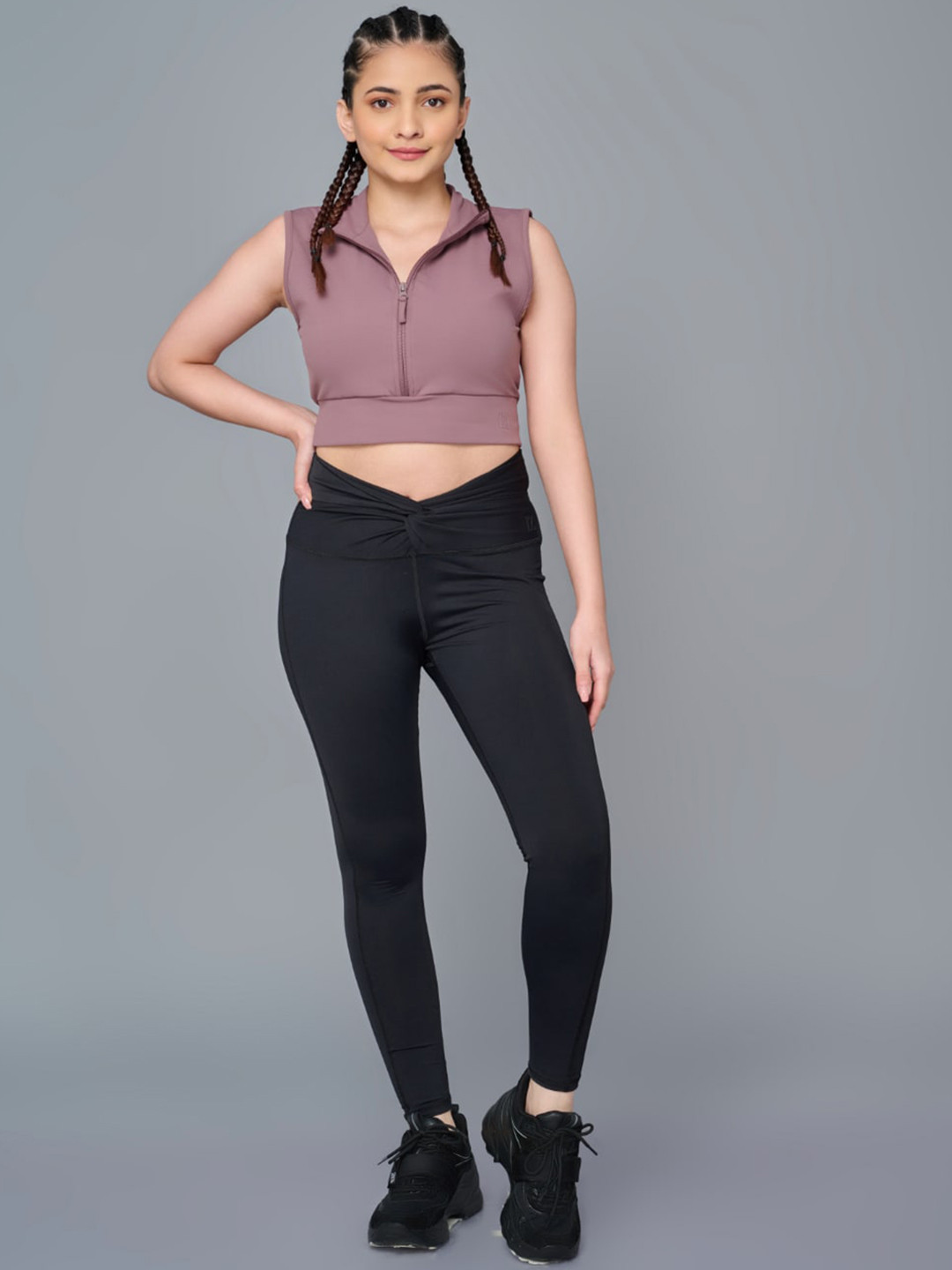 

RYZ Women Ankle-Length Gym Tights, Black