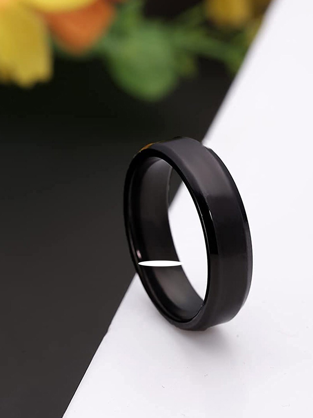 

Okos Men Adjustable Band Finger Ring, Black