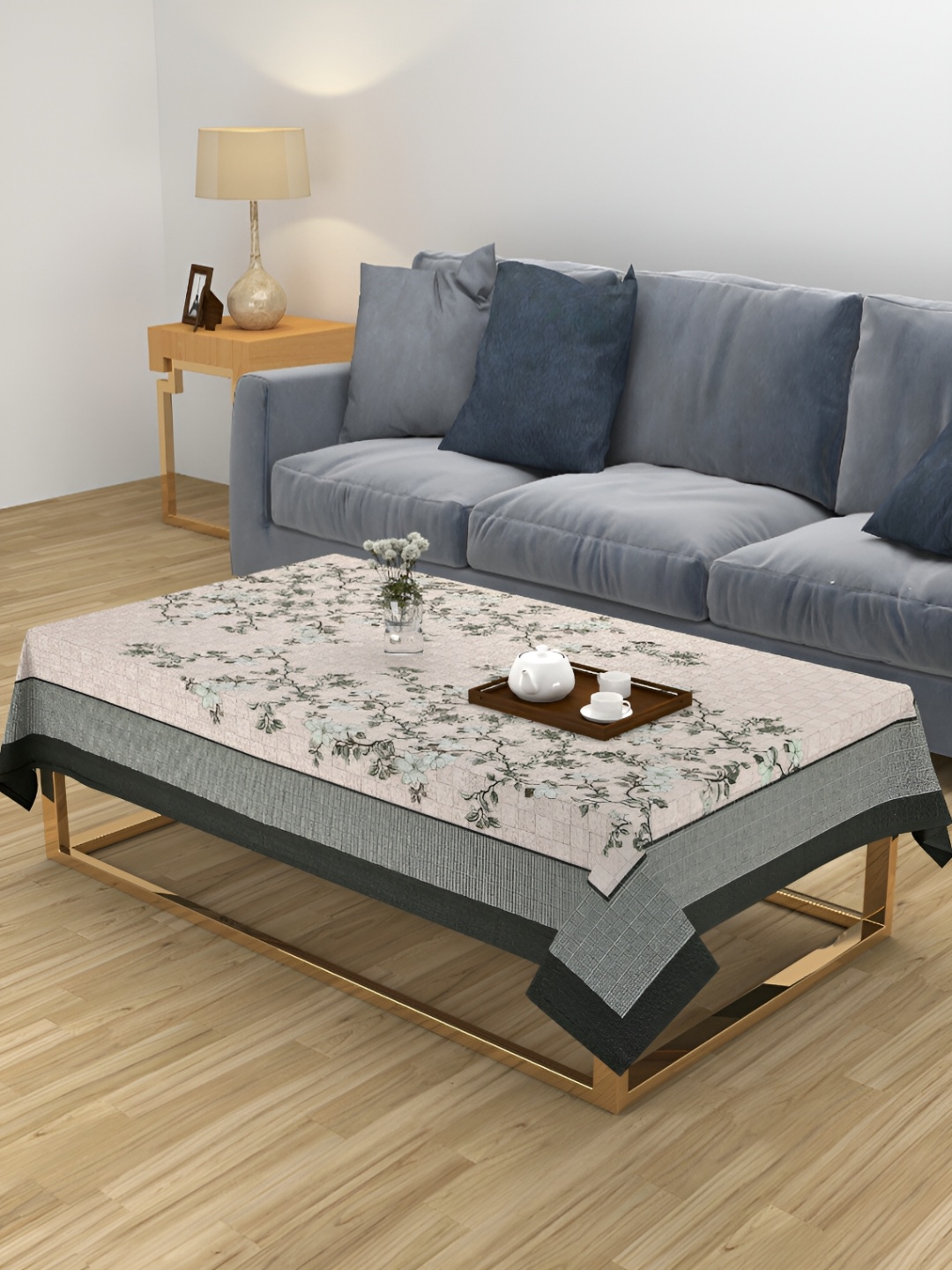 

ZESTURE Green Floral 6-Seater Table Cover