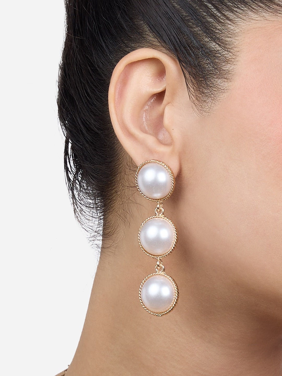 

Zaveri Pearls Gold Plated Contemporary Drop Earrings