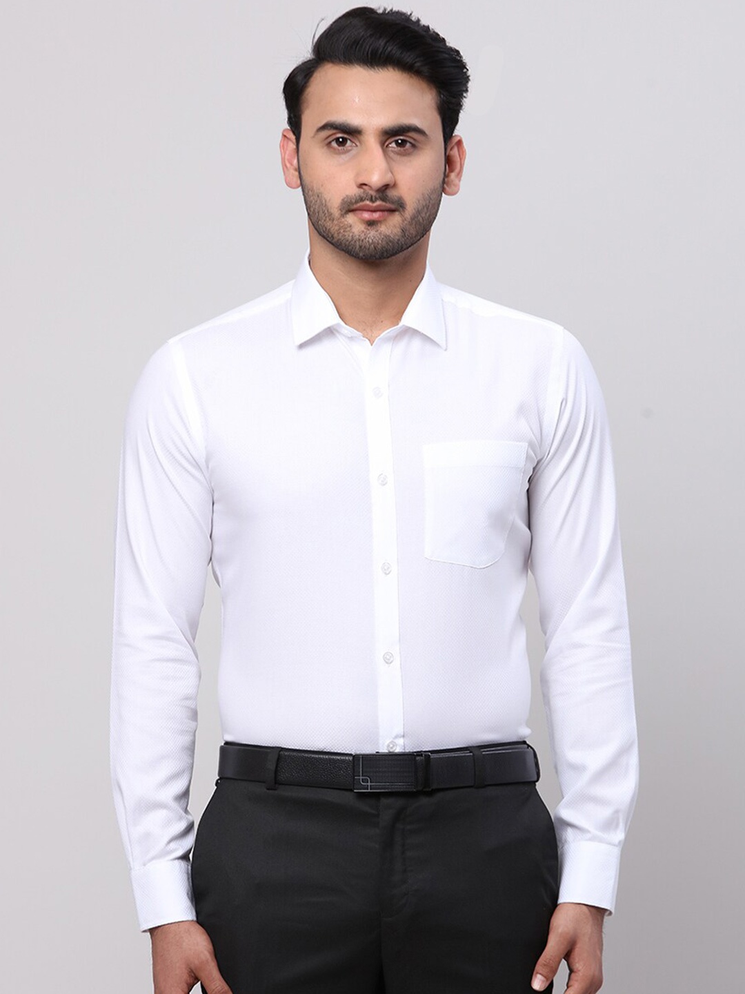 

Park Avenue Slim Fit Spread Collar Long Sleeves Cotton Formal Shirt, White