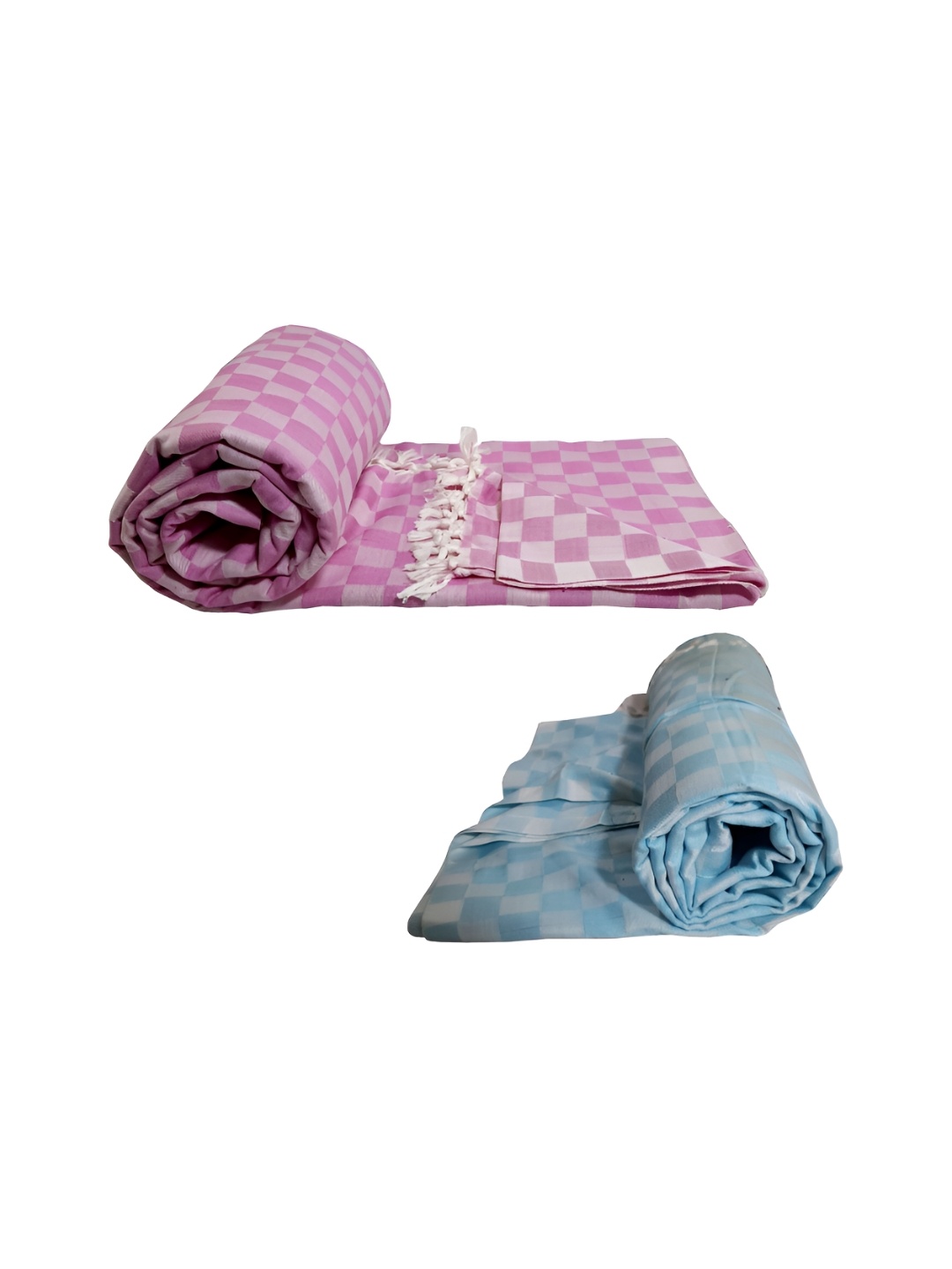 

RIYA SHREE Purple & Blue 2 Pieces Checked AC Room Single Bed Blanket