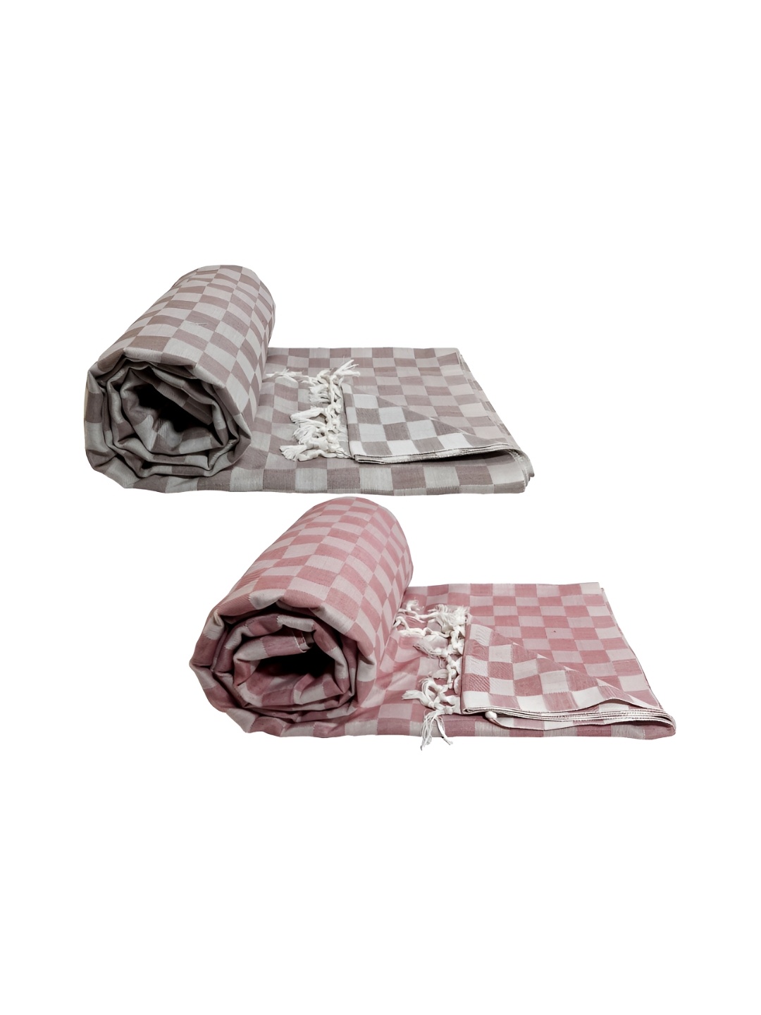 

RIYA SHREE Purple & Grey 2 Pieces Checked AC Room Single Bed Blanket