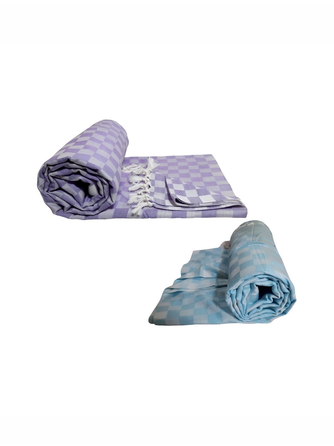 

RIYA SHREE Purple & Blue 2 Pieces Checked AC Room Single Bed Blanket