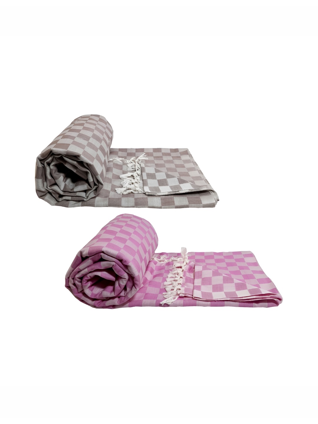 

RIYA SHREE Purple & Grey 2 Pieces Checked AC Room Single Bed Blanket