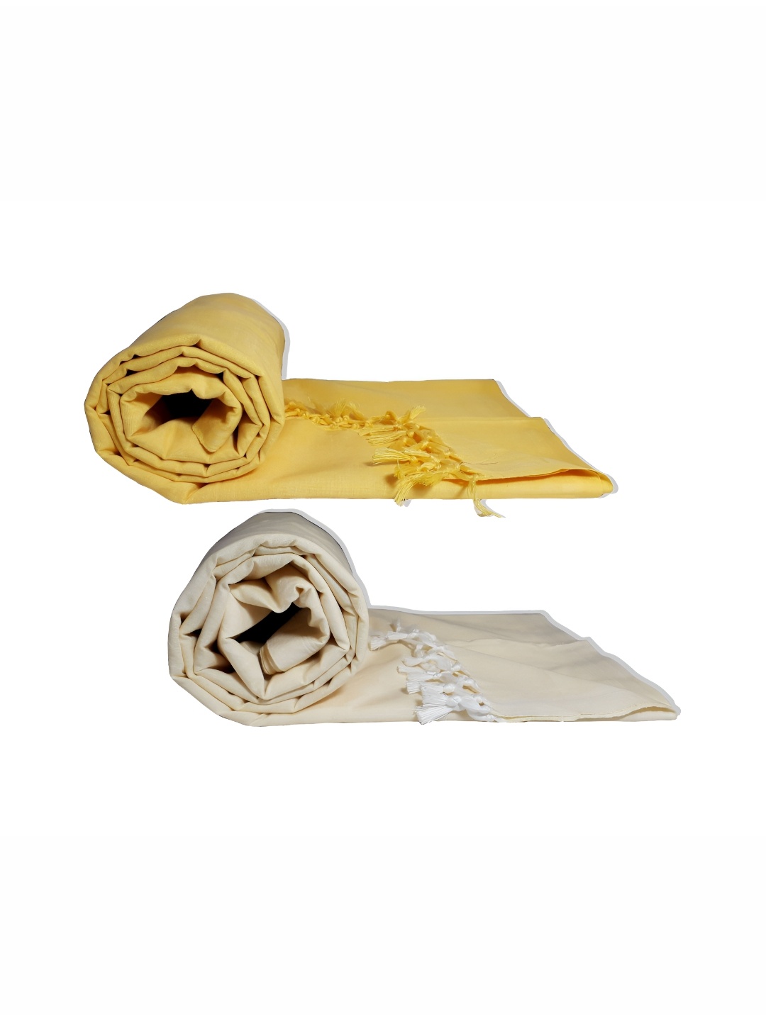 

RIYA SHREE Yellow & Beige 2 Pieces AC Room Cotton Single Bed Blanket