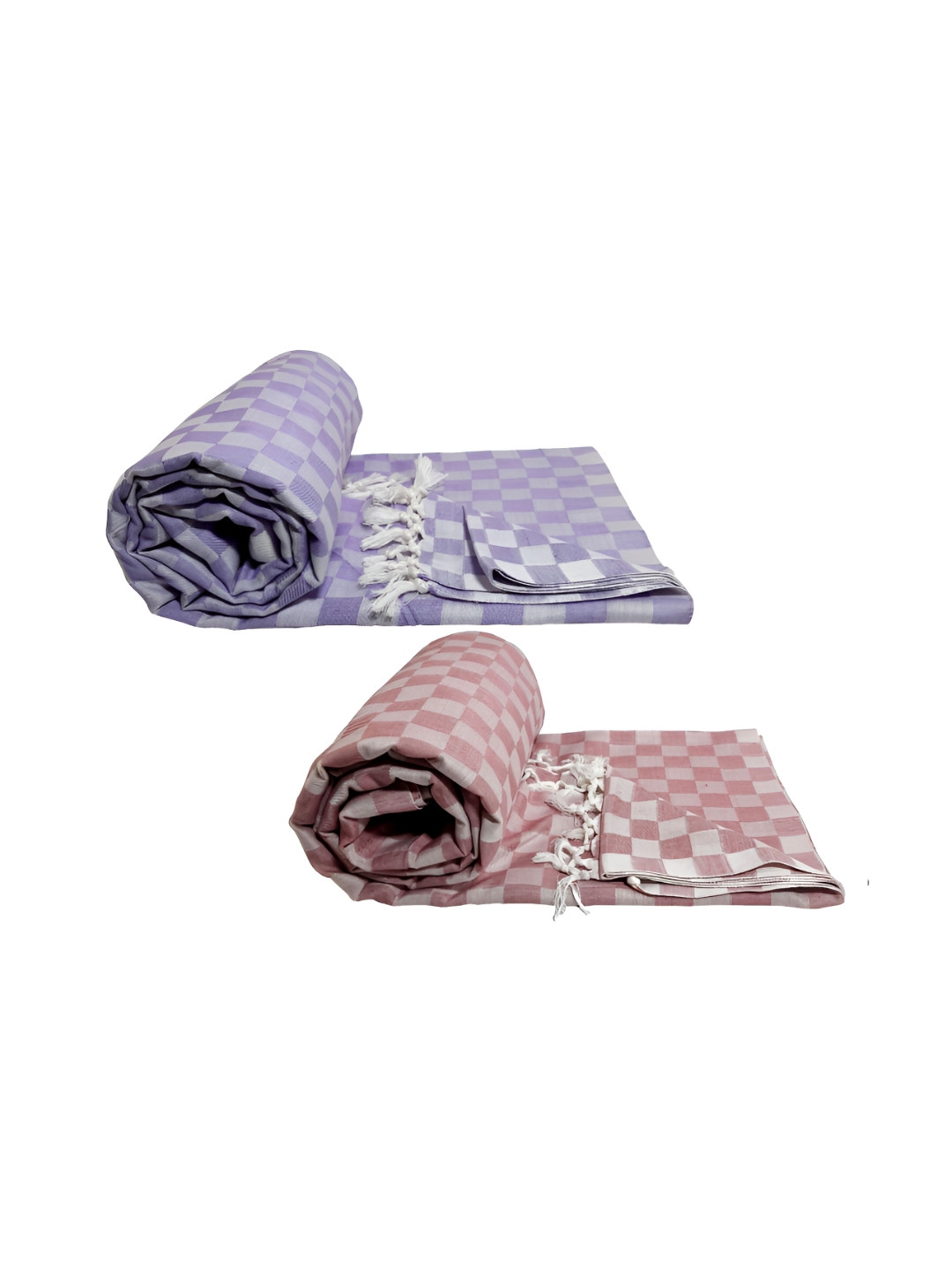 

RIYA SHREE Purple & Lavender 2 Pieces Checked AC Room Single Bed Blanket