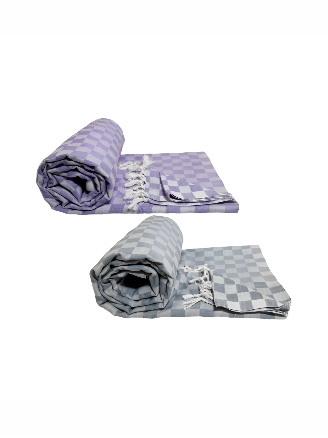 

RIYA SHREE Lavender & Green 2 Pieces Checked AC Room Single Bed Blanket
