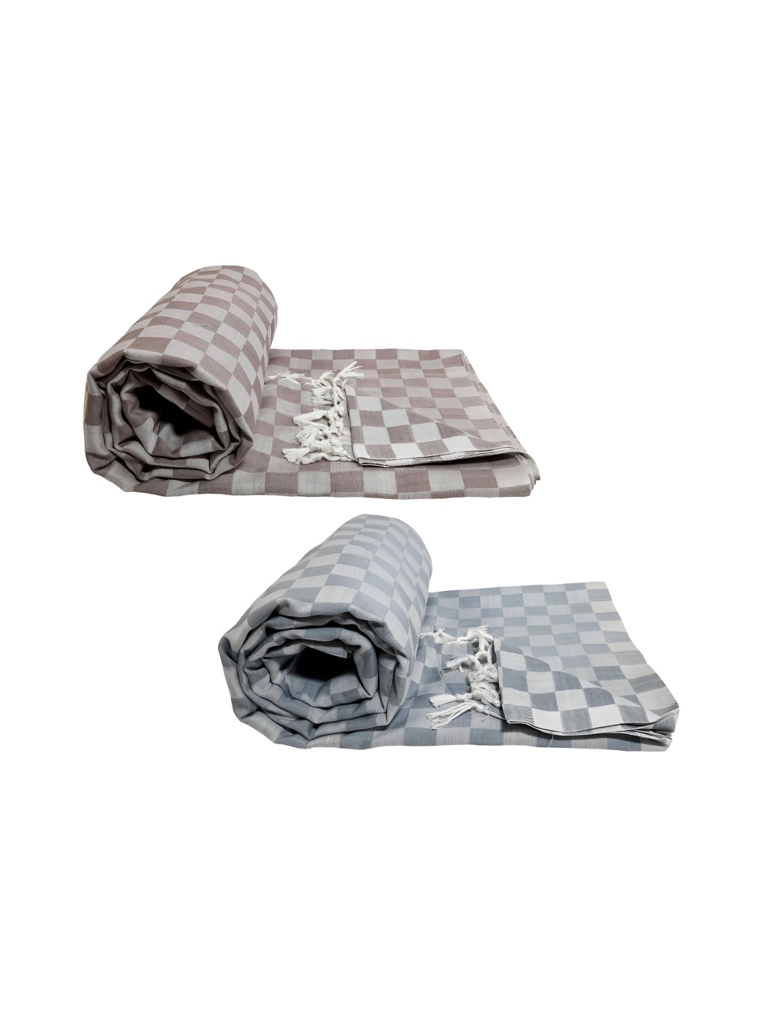 

RIYA SHREE Grey & Mauve 2 Pieces Checked AC Room Single Bed Blanket