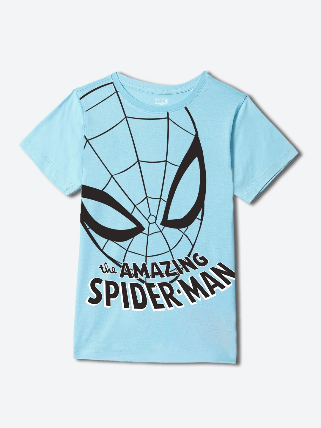 

YK Marvel Boys Typography Printed Round Neck Short Sleeves Cotton T-shirt, Blue