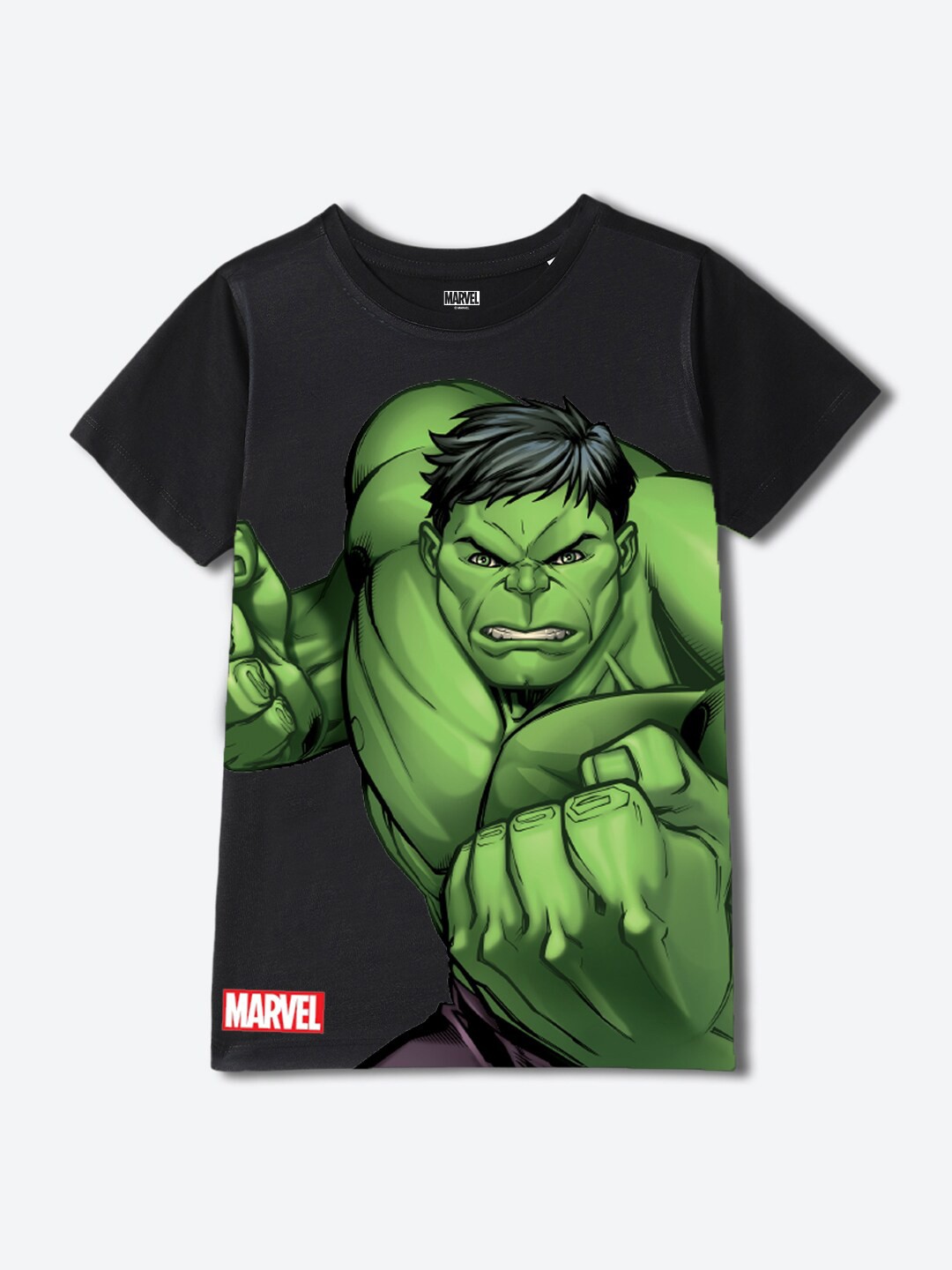 

YK Marvel Boys Avengers Printed Round Neck Short Sleeves Cotton T-shirt, Black