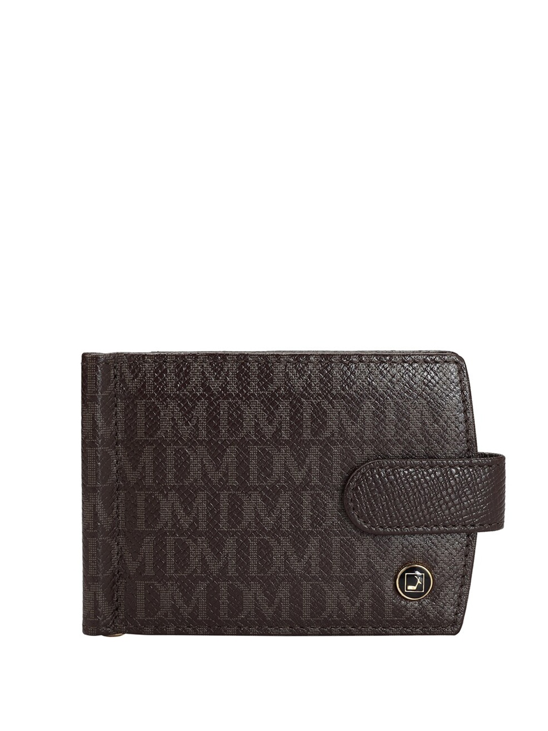 

Da Milano Men Typography Printed Leather Two Fold Wallet, Brown