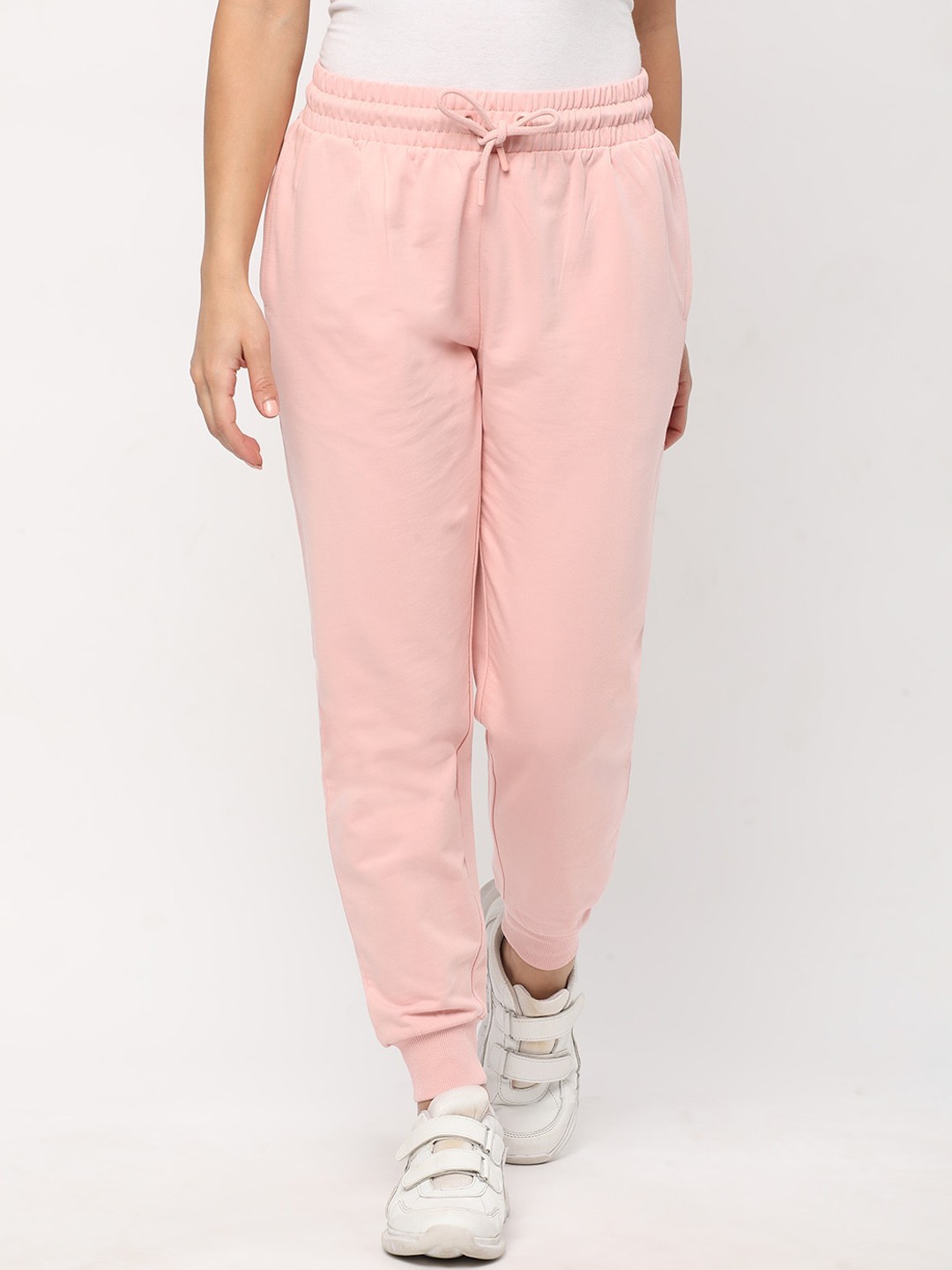 

R&B Women Cotton Relaxed-Fit Mid Rise Joggers, Pink