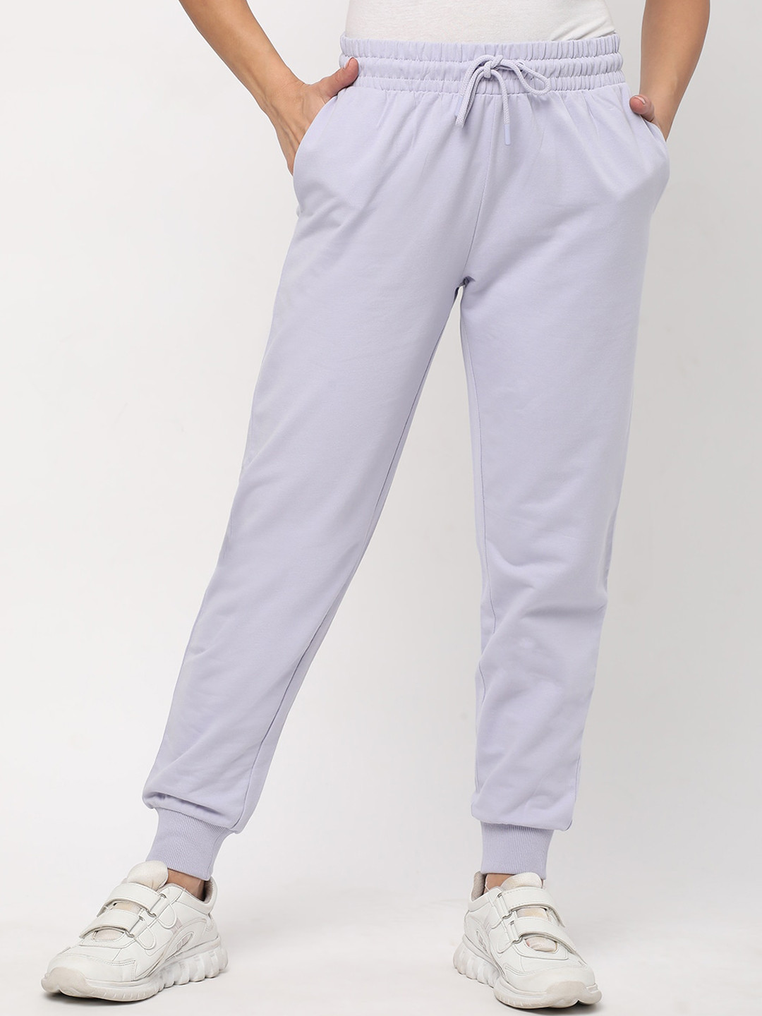

R&B Women Relaxed-Fit Cotton Joggers, Purple